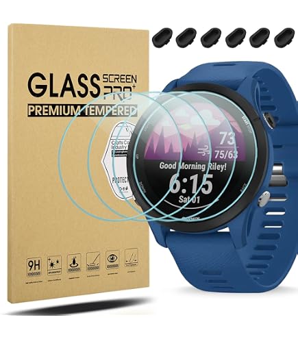 2 Coques Protection Garmin Forerunner 255 + Films Écran - PC Anti-Choc Noir