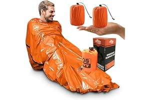 gotyou 2 Pièces Sac de Couchage de Survie, Sac de Couchage d'urgence, Sac de Bivouac, Couverture d'urgence pour Le Camping, la randonnée, Les activités de Plein air