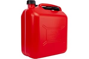 Motorkit Bidon/Verseuse en plastique pour essence/diesel, avec bande de mesure facile à lire avec entonnoir, 20 l homologué