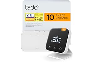 tado° Thermostat X connecté sans fil, kit avec thermostat d’ambiance, Bridge X et support, commande via application et enceinte connectée (Alexa, Siri, Google Assistant), pas compatible avec tado° V3+