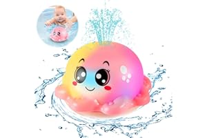 TOKIDARING Baby Bath Toys Octopus Bathly Toy Light Up Baby Toys Bath Tub Toys Automatic Induction Spray Water Toy Gifts for Girls Boys Kids