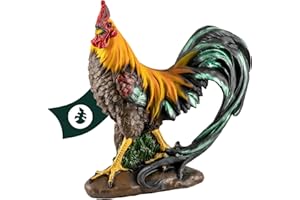 VERDOBA Figura de jardín de Resina Blanca Pintada a Mano – Figura Decorativa de gallina Decorativa para jardín, Figuras de jardín Grandes (Gallo 2)