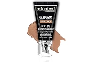 BELLAPIERRE COSMETICS bellapierre BB Cream with SPF 20 - Tinted Sunscreen, Concealer, Matte Foundation, & Moisturizing Face Cream | Lightweight Formula + Pump Top Applicator | Non-Toxic & Paraben Free - 48 ML - Dark Cool
