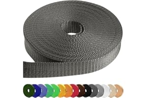 TECEUM Sangle Robuste de 25 mm, 38 mm et 50 mm - 9 m, 23 m, 46 m - Plus de 40 Couleurs - pour l'escalade, l'extérieur, l'intérieur, Les travaux manuels, Le Bricolage