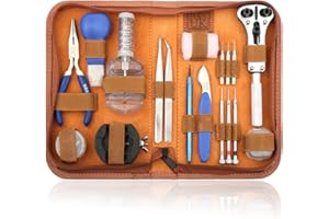 H&S Zestaw Narzędzi Do Naprawy Zegarków - 147 sztuk - Narzędzia Do Zdejmowania Kołków, Ogniw i Szkiełek Oraz Regulacji Paska - W Walizce z Organizerem