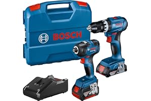 Professional 18 V System Combo Kit: Vridskruvdragare GDR 18V-200 slagborr GSB 18V-45 (inkl. 2,0 Ah batteri, 4,0 Ah batteri, laddare GAL 18V-40, L-fodral) – Amazon Exclusive