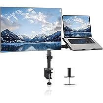 Supporto Doppio Monitor Con Vassoio Laptop - Regolabile, Per Schermi Fino A 32", Fino A 9kg - Foto 11