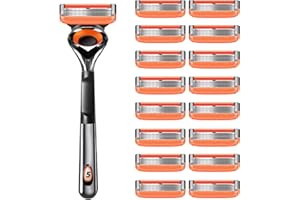 IUYTGTR Fusion 5 Razor Blade Refills 16 Pieces,Fusion 5 Blades Refills,1 Fusion Razor,Pack 16 Fusion 5 Blades Refills,Fusion Razor Blades Refills for a More Comfortable Shave -Dauq1