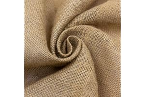 GIURI TESSUTI - Tessuto di Juta al Metro, Fibra 100% Naturale a Trama Grezza - Ideale per rivestire e decorare (Natural, 60cm x 1mt)