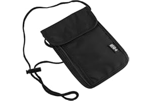 WEYSOO Brustbeutel mit RFID Schutz, Anti-Diebstahl Unisex Reisegeldbeutel, Wasserdicht Schwarz Handy Umhängetasche Herren, Brustbeutel Jungen für Passport,Kreditkarten,Smartphone,Münzen,Geld (schwarz)