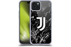 Head Case Designs Licenza Ufficiale Juventus Football Club Nero Marmoreo Custodia in Gel [Protezione di Grado Militare] Compatibile con Apple iPhone 15 Plus E Compatibile con MagSafe