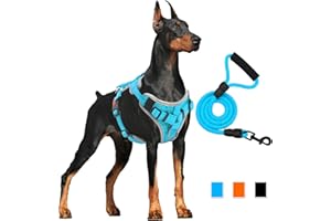 Supet Pettorina per Cani Antistrappo, Pettorina Imbottita con Strisce Riflettenti, Pettorina Morbida Regolabile per Cani, Pettorina Traspirante per Cani di Taglia Grande, Media e Piccola