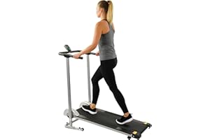 SUNNY HEALTH AND FITNESS Sunny Health & Fitness Foldable Treadmill, Manual Compact Mini Treadmill for Walking Running Machine, Cardio Exercise Equipment for Home Office Use - SF-T1407M