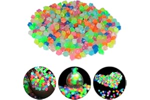 HDHGXUJRD Luminous Stones Gemstones for Children, Pack of 300 Pebbles Luminous Stones Garden, Muggle Stones Glass Stones Garden Decoration, Colourful Diamond, Gemstones, Luminous Stones for Children's Room,