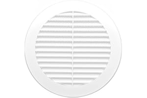 H&C VENT Kratka wentylacyjna Ø 100 mm, biała, PCW, osłona wentylacyjna z ochroną przed owadami, okrągły element prowadzący powietrze z tworzywa sztucznego