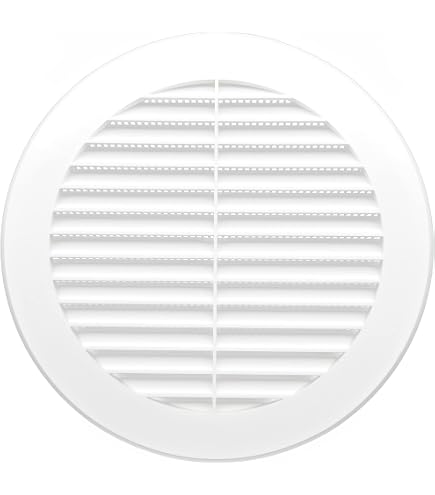 First Plast Gitter Rund Mit Fliegengitter - Weiß, Durchmesser 125 Mm, Für Lüftung & Insektenschutz, Air 30 CM2
