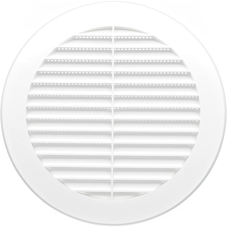 Grille Ronde Encastrable 160 Mm Avec Moustiquaire - Blanc First Plast