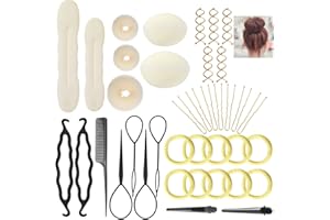 Lictin 70PCS Hair Styling Set, Hair Bun Maker, Hair Design Styling Tools, DIY Hair Accessories, Hair Modelling Tool Kit, Magic Simple Fast Spiral Hair Braid, Hair accessories for girls