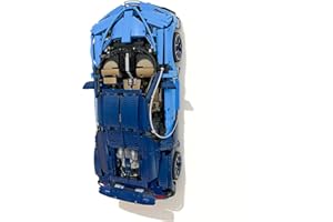 3Dudes & Dad Support mural compatible avec LEGO® Technic Bugatti Chiron - Crochet de rangement conçu sur mesure pour l'ensemble 42083 - Plastique imprimé 3D - Fourni avec matériel de montage