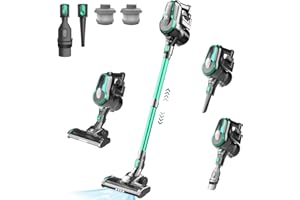 FixtFixer Aspiradora sin Cable, 30000Pa/350W Aspirador Escoba sin Cable Potente, Anti Enredos para Mascotas, 6 en 1 Aspirador con Batería Extraíble, para Hogar Suelos Alfombras Pelo de Mascotas