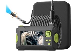 ZEALTRON 360° Electric Rotation Endoscope,1080P Rotatable Borescope Camera 4.3" IPS Inspection Camera, IP68 Waterproof with 8+1 LED Lights,16.5FT Tube Camera Snake Scope Probe for Air Duct, 32GB Card