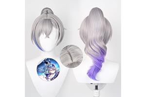 UTIEHD Honkai Star Rail Charakter Cosplay -Perücke für Cosplay -Events, Anime -Ausstellung, Party & Halloween (Silver Wolf)