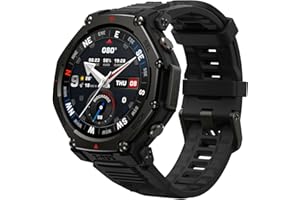 Amazfit T-Rex 3 Pro Outdoor Smartwatch 48mm Szafirowy Wyświetlacz AMOLED, Tytanowa Ramka, GPS Dual Band, Mapy Offline, 25 Dni Baterii, Wbudowana Latarka, 10 ATM, 180+ Trybów Sportowych, Czarny