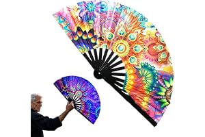 Ghjkldha Lys handfläkt, vikbar handhållen klockfläkt, tänds, fotorekvisita festgåvor, festivaltillbehör för scenframträdande