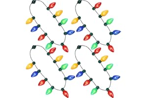 Dilabnda LED Leuchtende Blinkende Halsketten mit Glühbirnen - Party-Accessoires für Weihnachten Geburtstag Hochzeit Karneval Rave für Kinder Erwachsene​