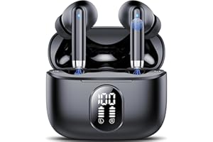 2025 Neue Bluetooth 5.4 Kopfhörer, QXQ Kopfhörer Kabellos Sport In Ear Headphones mit 4 ENC Mic, 40 Std Kabellose Kopfhörer Tiefer Bass, Noise Cancelling Earbuds mit LED-Anzeige Kompatibel Android iOS