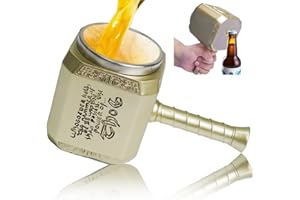 ZONSUSE Tazza Personalizzata Acciaio Inox,Tazze Colazione ThorTazze Martello Thor,Boccale di Birra Creativo,Tazze Caffe Particolari,Regalo di Compleanno per Uomini e Donne, Famiglia e Amici (Oro)