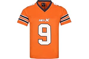 Met-X Mens Oversized T-Shirt American Football Style Top Jersey 100% Polyester Team Shirt, Breathable Sports T-Shirts Moisture Wicking with Anti-Odour Technology Active Athletic Tops