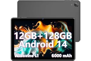 Rebecco 2025 Tablet 10 Inch Android 14 Tablets, 12 GB RAM + 128 GB ROM (Expand to 1 TB), Octa Core 1280 x 800 IPS HD Screen Android Tablet, Unisoc A523 CPU, 5G/2.4G WiFi, Dual 5MP + 8MP Camera