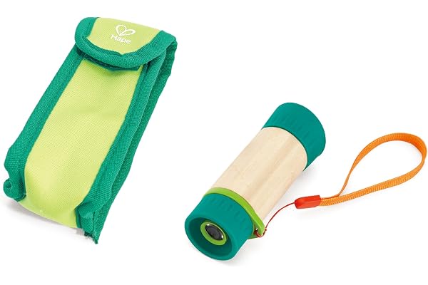 Hape Télescope Monoculaire Zoom 8X - Enfant de 5 Ans et Plus - Fabriqué en Bambou et Plastique Végétal - Télescope Enfant Portable et Réglable pour Explorer la Nature - Jouet de Plein Air Nature Fun