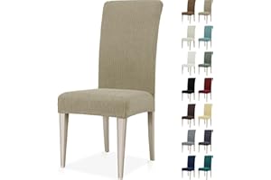 Ystyle Fundas Sillas De Comedor Pack 6, Fundas para Sillas Ajustables, Funda para Sillas Elástica, Cubre Funda Protectora Sillas Lavables para Banquetes Hogar Restaurante Hotel, Caqui
