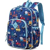 VASCHY Children's Backpack 3-7 Years 11.5 L For Preschool,Vehicles Work | Children's School Backpack with Chest Closure and M