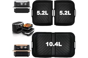 BREEZO 3 Stück Airfryer Silikonform Zubehör für Ninja Foodi Flexdrawer 10.4L AF500EU AF500EUCP, Cecotec 9L, 1×10.4L+2×5.2L Silikon Heißluftfritteuse Zubehör für Fritteuse Air Fryer Accessories