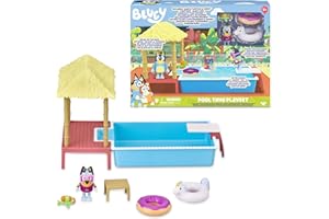 Bluey - Playset Pool Time, Piscina, Set de Juguete Completo con 1 Mini Figura Accesorios, Ideal para completar la casa, niños y niñas Desde 3 años, Famosa (BLY22000)