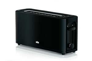 ‎BRAUN Braun Household HT 3110 BK Toaster | Langschlitz | Extrabreite Toastkammer | Herausnehmbare Krümelschublade | Aufwärm- Und Auftaufunktion | 7 Röstgrade | Separater Brötchenaufsatz | Schwarz