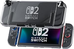 RHOTALL Clear Case für Nintendo Switch 2 2025, schützende PC Shell Case, Slim Design Transparent Controller Cover mit abnehmbarem Joycon Kompatibel mit New Nintendo Switch 2 7.9 Inch