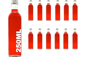 SLKFACTORY casavetro 12 botellas de cristal vacias 250 ml MAR botellas con cierre botellas de licor pequeñas botellas de licor botellas de zumo botella para llenarse nº 200