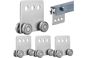 SKTREX 4Pcs 4 Wheel Trolley Assembly Rollers Four Bearing Trolley Assembly for 1-5/8" Wide and All 1-5/8" or Taller Strut Channel