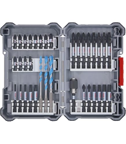 DEWALT 45-Piece Screwdriver Bit Set With Tough Case - Phillips, Square, Slotted Drill Bits