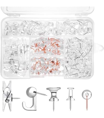 Lot 100 Crochets à Punaise Transparents En Forme De Boule - Cintres Mur Mur Sans Dommage