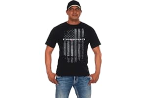 JH DESIGN GROUP Chevy Camaro Herren T-Shirt Schwarz Distressed Amerikanische Flagge