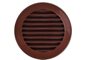 Steinberg14 Brown 100mm Air Vent Cover with Insect Mesh - 4 inch Round Air Vent Covers for Walls and Ceilings - Vent Covers - Air Vents for Interior Walls - Plastic Ventilation Grille