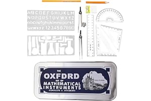 XANEWZA 13Pcs Geometry Kit, Bussola per Matematica Set con Righelli, Tra Cui Righello Triangolare, Righello, Astuccio per Cancelleria, Compasso a Matita, per Studenti e Insegnanti
