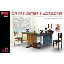 MiniArt Modellbau-Zubehör „Office Furniture & Accessories“ – Für Detailgetreue Dioramen, Maßstab 1:35