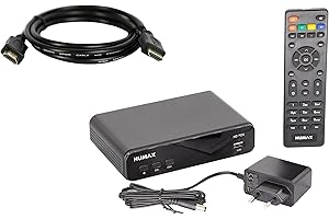 Humax HD Fox Digitaler HD Satellitenreceiver 1080P Digital HDTV Sat-Receiver mit 12V Netzteil Camping - Astra vorinstalliert - HDMI, SCART, DVB-S/S2 PVR Ready (inkl. conecto HDMI Kabel)