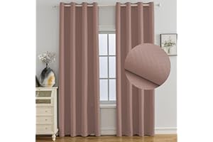 Ystyle Tende Oscuranti per Interni 2 Pezzi, 140x300 CM, Termiche Isolanti, Anti-Rumore, con Anelli, Tenda Moderna Per Camera da Letto e Soggiorno, Rosa Selvatica